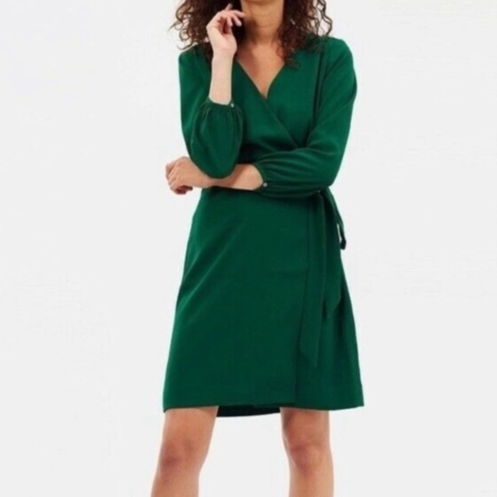 NWT J.Crew 365 Crepe Wrap Dress Alpine H6293